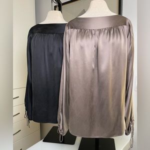 SOLD BOTH! I have 2 Soft & Cashmere feeling blouses. 100%SILK!